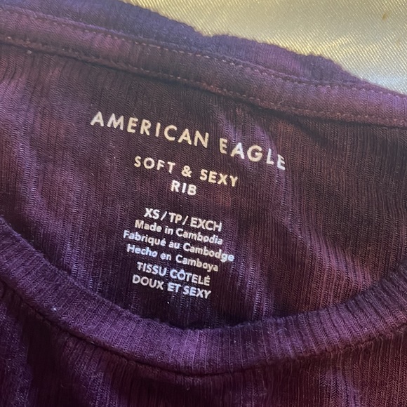 American eagle ribbed soft and sexy tie die long sleeve top - Picture 3 of 3